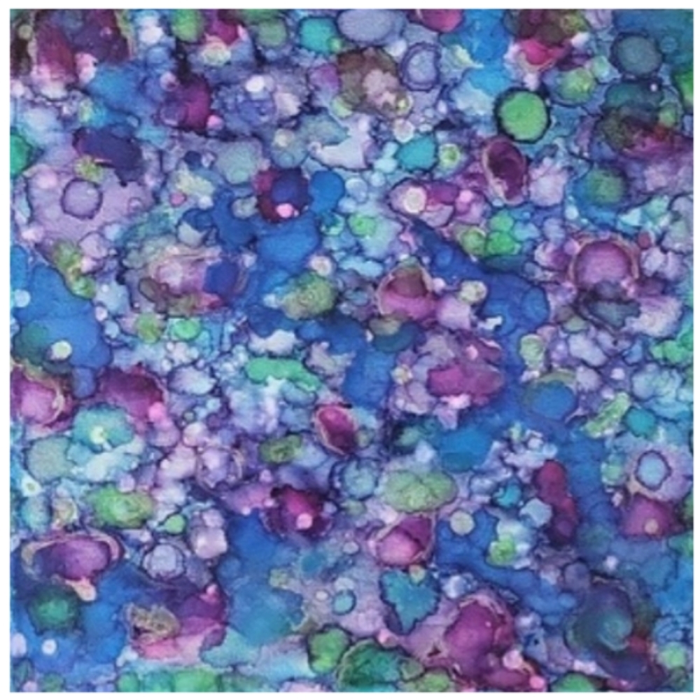 Hand Crafted Abstract Design 12x12 Inches Canvas Picture - Picture 2 of 4